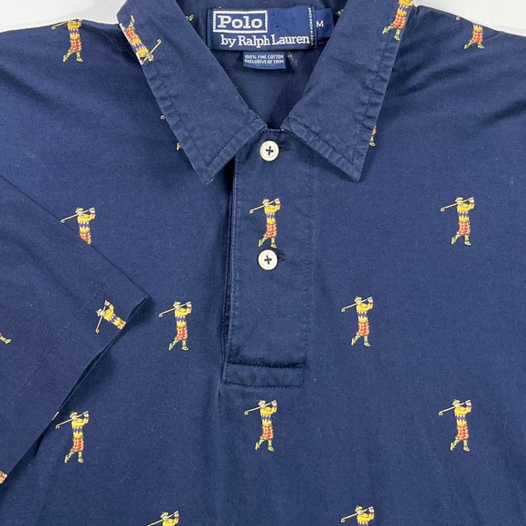 Polo Ralph Lauren Other - Polo Ralph Lauren Vintage Polo Golfer Allover Print Medium Short Sleeve Preppy